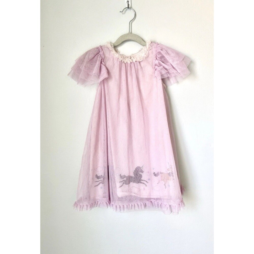 Afro Unicorn Girls Party Shimmer Magical Dress Tulle Size 5T Pink Purple Sparkle